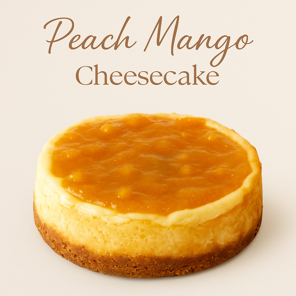 Rustic Homemade  Mango & Peach Cheesecake